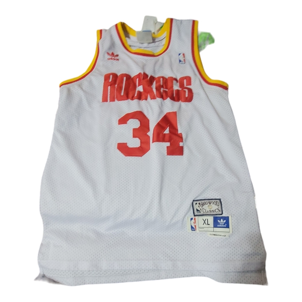 Hakeem Olajuwon 34 Houston Rockets Hardwood Classics Adidas Jersey Sz XL +2